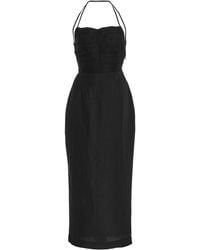 Posse Exclusive Ivy Linen Midi Dress - Black