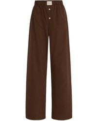 Comme Si - La Boxer Alta Striped Cotton-Poplin Pants - Lyst