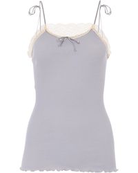 Chloé - Lace-Trimmed Cotton-Blend Top - Lyst