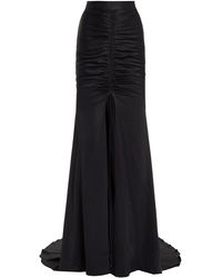Alex Perry - Sutton Ruched Satin Crepe Maxi Skirt - Lyst