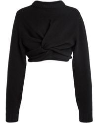 Balenciaga - Twistfront Wool Top - Lyst