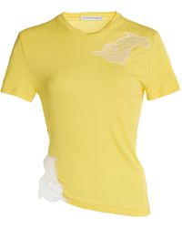 Christopher Esber - Delphin Lace-Trimmed Jersey T-Shirt - Lyst