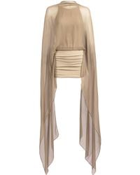 Silvia Tcherassi - Kendar Chiffon-Cape Jersey Mini Dress - Lyst