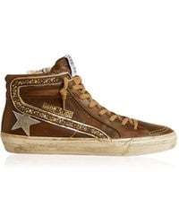 Golden Goose - Slide Embellished Leather Sneakers - Lyst