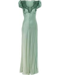 Chloé - Lace-Trimmed Silk Satin Maxi Dress - Lyst