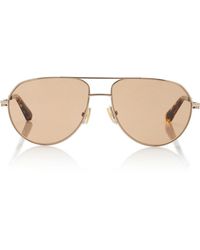 Bottega Veneta - Aviator-frame Metal Sunglasses - Lyst