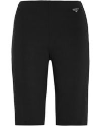 Prada - Logo-Detailed Stretch-Jersey Biker Shorts - Lyst