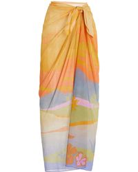 Soleil Soleil - Bahiana Pleated Midi Skirt - Lyst
