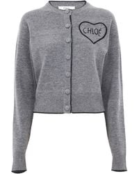 Chloé - Cashmere-Wool Logo-Detailed Ribbed Knit Cardigans - Lyst