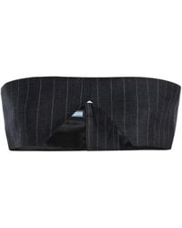 Prada - Strapless Pinstriped Wool Cropped Top - Lyst