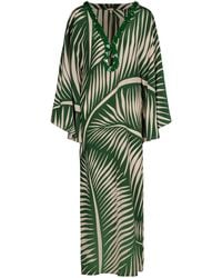Johanna Ortiz - Tropicanita Embellished Silk Midi Tunic Dress - Lyst