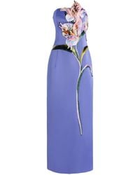 LEO LIN - Exclusive Rayna Floral-Appliquéd Crepe Maxi Dress - Lyst