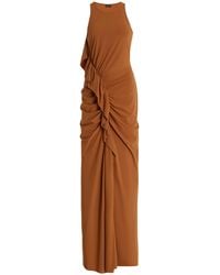 Atlein - Ruffled Jersey Maxi Dress - Lyst