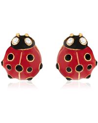 Oscar de la Renta - Lady Bug Crystal-enameled Earrings - Lyst