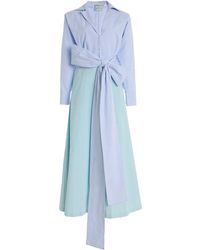BERNADETTE - Exclusive Riviera Clarence Striped Cotton Maxi Shirt Dress - Lyst