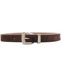 KHAITE - Benny Suede Belt - Lyst