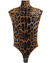Alaïa - Leopard Printed Jacquard Knit Top - Lyst