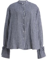 With Nothing Underneath - Exclusive Tie-Cuff Gingham Linen Shirt - Lyst