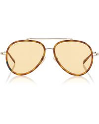 Gucci - Aviator-Frame Metal Sunglasses - Lyst
