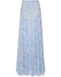 PUCCI - Pleated Cotton Muslin Maxi Skirt - Lyst
