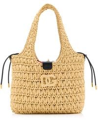 Dolce & Gabbana - Crocheted Raffia Shoulder Bag - Lyst
