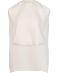 Heirlome - Athena Cape-Detailed Draped Silk Top - Lyst