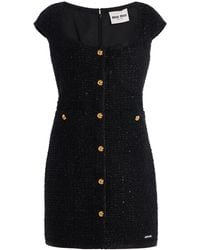 Miu Miu - Lamé-Bouclé Tweed Mini Dress - Lyst