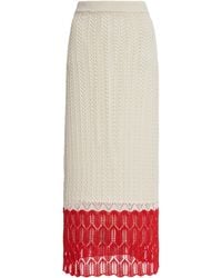 Jil Sander - Cotton Crochet Midi Skirt - Lyst