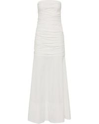 St. Agni - Strapless Cotton-Blend Maxi Dress - Lyst