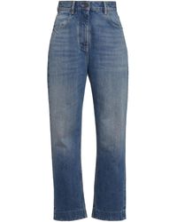Valentino Garavani - Rigid High-Rise Straight-Leg Cropped Jeans - Lyst