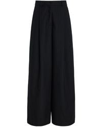 Sloan - Pleated Pinstriped Wool Wide-Leg Trousers - Lyst