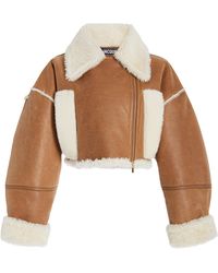Jacquemus Cropped Shearling-lined Leather Jacket - Multicolour