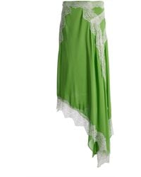 Christopher Esber - Verve Lace-Trimmed Silk Midi Skirt - Lyst