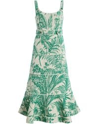 Alexis - Kayleen Printed Twill Midi Dress - Lyst