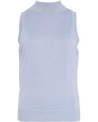 Carolina Herrera - Silk-Cotton Sleeveless Top - Lyst