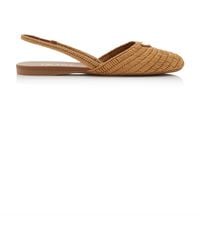 Prada - Raffia Slingback Ballet Flats - Lyst