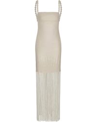 ANDRES OTALORA - Mar Caribe Fringed Linen Maxi Dress - Lyst