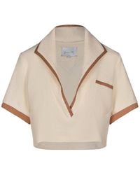 Johanna Ortiz - Misty Hem Cropped Cotton-Terry Shirt - Lyst