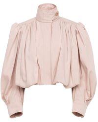 Chloé - Puff-Sleeve Cotton Canvas Cropped Jacket - Lyst