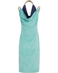 Bottega Veneta - Layered Draped Embellished Suede Dress - Lyst