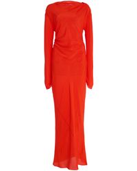 SIR. - Fresca Gathered Silk Midi Dress - Lyst