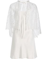 Third Form - Exclusive Charmed Lace Cape And Mini Satin Slip Dress - Lyst