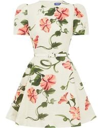 LEO LIN - Elyse Printed Linen-Blend Mini Dress - Lyst