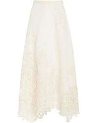 Ulla Johnson - Rae Embroidered Linen Maxi Skirt - Lyst