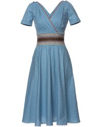 Lena Hoschek Steffi Cotton Midi Dress - Blue