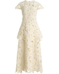 Jonathan Simkhai - Neve Embroidered Crepe Midi Dress - Lyst
