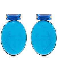 Jennifer Behr - Arden 18K-Plated Turquose And Crystal Earrings - Lyst