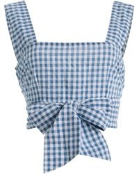 All That Remains - Gingham Seersucker Cotton Tie Top - Lyst