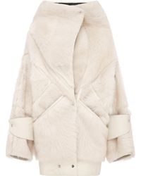 Alex Perry - Oversized Shearling Suede Biker Jacket - Lyst