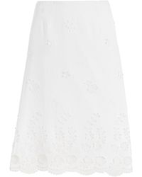 Altuzarra - Malik Embellished Cotton Midi Skirt - Lyst